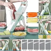 Multi Blade Replaceable Safe Mandoline Slicer, Pro Chopper for Meat and Vegetable, Kitchen Vegetable Dicer with 5 Stainless Steel Blades for Julienne…