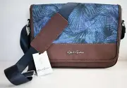 $248 New ROBERT GRAHAM Solid Brown & BOTANICAL Print Shoulder MESSENGER Bag