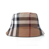 在飛比找PChome24h購物優惠-BURBERRY經典格紋帆布漁夫帽(深棕)