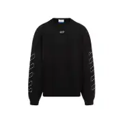 [Off White] Off White-Black Stitch Arrow Diags Cotton Pullover-Uomo S STAND