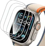 T Tersely (3 Pack) Glass Screen Protector for Apple Watch Ultra 2/1 49MM (2024 2023 2022), Tempered Glass Full Cover HD Clear Film Guard