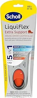 Scholl LiquiFlex Extra Support Insole, Enhanced Cushioning & Arch Support for Foot Pain Relief, Size 8-12