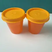 Tupperware Tupper Minis Midgets Set of 2 Shades Of Orange With Seal