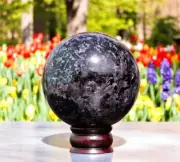 Large Indigo Gabbro Merlinite Crystal Sphere Handmade Crystal Home Office Decor