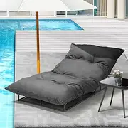 Livsip Sun Lounge with Cushion Outdoor Furniture Sun Bed Day Bed