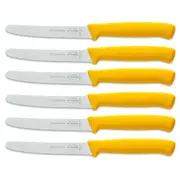F DICK FDICK MICRO SERRATED UTILITY STEAK KNIVES KNIFE TOMATO YELLOW X 6