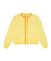 Marni Kids Logo Patch Striped Cardigan 14Y,12Y Yellow
