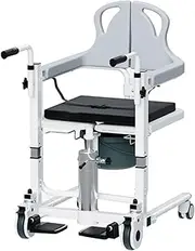 Patient Lift Transfer Chair for Home, Shower Chair Transport Wheelchair, Hydraulic Portable Transfer Nursing Chair Lifter W/Potty, Aid for Elderly Handicapped Bathroom Bedside Commode(Gray)