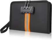 Fireproof Waterproof Money Bag with Lock and Zipper for Valuables