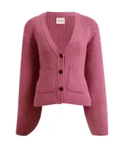 Khaite Scarlet V-Neck Cardigan S,XS,L amaranth color