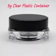 3g Clear Plastic Empty Cosmetic Lip Balm Sample Container Pot Jar Cap KC