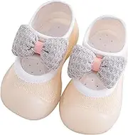 4 Month Old Baby Shoes Baby Boys Girls Shoes First Walkers Cute Bowknot Soft Antislip Wearproof Socks Shoes Crib Shoes Prewalker Sneaker Slippers for Kids