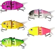 Glide Baits for Bass - 5X Realistic Fishing Lures with Hooks | Slow Sinking Glide Bait for Bass Trout Crappie Walleye Pike Bluegill Salmon