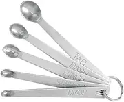 5PCS Stainless Steel Measuring Spoons, Set of 5 (Tad, Dash, Pinch, Smidgen and Drop) Mini Spoon for Baking Cooking- 1/64, 1/32, 1/16, 1/8 and 1/4 Teaspoon