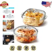 Lead-Free Glass Casserole Dish Set – Oven Safe & Versatile for Small Households