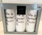 NEW Set of 3 Embroidered “Life is Better w/Cats” Fingertip Towels, by Avanti