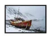 Winter Fishing Framed Print Fine Art Poster Print
