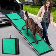 170cm Long Dog Ramp for Cars,43cm Wide Folding Dog Ramp for Large Dogs with High Traction Carpet Surface,Non-slip Dog Car Ramp for Truck,SUV,Portable Car Ramp for Dogs for Medium Large Dog Up to 100kg