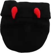 [Ipetboom] Men's Funny Demon Horn Beanie Crochet Ski Hat for Outdoor Activities Warm and Stylish Black