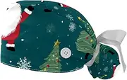 [YTYVAGT] 2-Pc,Gourd-Shaped Working Cap,Fisherman Hat with Buttons and Cotton Sweatband,Christmas Santa Claus Snowman