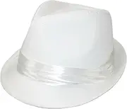 [Kenny K] Wedding Formal Dress Fedora Hat, 2XL, White