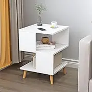 Coffee Table for Living Room, End Table, Nesting Tables Side Table with Non-Slip feet, Nightstand Bedside for Living Room, Bedroom (Color : White)