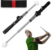 Retractable Golf Swing Training Aid, Golf Grip Trainer & Golf Swing Trainer for Warm-up, Right-Handed Golf Club for Indoor Practice, Golf Accessories - Strength & Tempo Training for Chipping Hitting