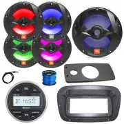 JBL Marine Radio, Spa Bezel,Adapter,ANT, LED Sub, 4x 6.5" 225W LED Black Speaker