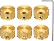 sourcing map 6 Pcs Aluminium Potentiometer Knobs, 1/4" (6mm) Universal Volume Tone Control Knobs for Guitar, Bass, Diamond 5/8" Gold