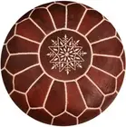 Moroccan Leather Pouf - Handmade Ottoman, Footstool,Pouffe Brown