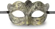 Sibba Masquerade Mask Men Venetian Party Ball Masks Vintage Halloween Costume Mardi Gras Mask Christmas for Fancy Dress Cosplay Proms Carnival Festival Christmas Accessory (Gold)