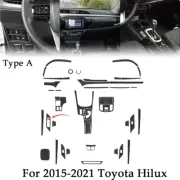 Full Car Carbon Fiber Kit Interior Trim Black For 2015-2021 Toyota Hilux 42Pcs (for: Toyota)