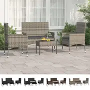 Outdoor Furniture Setting 4 Piece Coffee Table and Chairs Poly Rattan vidaXL