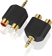 3.5 mm TRS to Dual RCA F (2-Pack), ANDTOBO 3.5mm Stereo Male to Dual RCA Female Audio Breakout Adapter