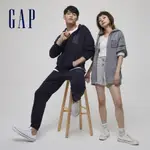 GAP 男女同款 LOGO連帽外套 碳素軟磨法式圈織系列-多色可選(888647)