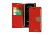 Mercury Goospery Canvas Diary Flip Case For Apple iPhone 13 (6.1") - Red