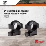 Vortex Hunter Rifle Scope Rings 1" Inch Black Medium Height Weaver / Pic Mount