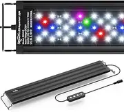 SEAOURA Led Aquarium Light for Plants-Full Spectrum Fish Tank Light with Timer Auto On/Off, Adjustable Brightness, White Blue Red Green Pink LEDs with Extendable Brackets for Freshwater (46-60cm)
