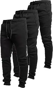 [Ultra Performance] 3 Pack Fleece Active Tech Joggers for Men, Mens Sweatpants with Zipper Pockets
