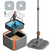 Upgraded Spin Mop and Bucket Set, Separate Clean and Dirty Water System, 360°...