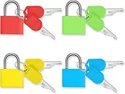 Mini Security Padlock with Key, 4 Pcs Colorful Copper Suitcase Locks with Keys Use for Lock Backpack, Computer Bag, Toolbox, Padlock