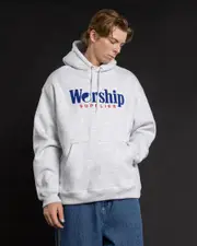 [Worship Supplies] Worship Supplies Men's Smoko Hoodie in Snow Marle White Size Small S Snow Marle White