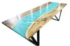 Walnut Epoxy Resin Table Live Edge Custom Order Table Top For Kitchen Décor