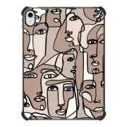 iPad 10.9-inch (10th gen) iPad Impact Case FACE MOSAIC SKETCH 1 DARK SKIN IPAD, ABSTRACT MINIMAL PEOPLE ILLUSTRATION By Ebi Emporium