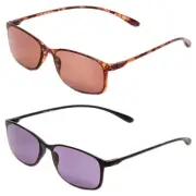 Calabria 720T Flexie Square Reading Sunglasses +1.75 Ebony/Tortoise (2Pack) Men/