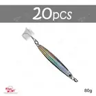 20pcs Silver 2.8oz Colt Sniper jig 80g Vertical slow fall 3561D-DT MUSTAD Hook