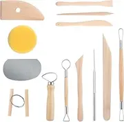 13 Pcs Pottery Tools Air Dry Clay Tools Potters Wheel for Adults Polymer Clay Tools Pottery Sculpting Tools Set Ceramic Clay Modeling Tool Kit for Pottery Ceramics Sculpture, Carving, Scraper