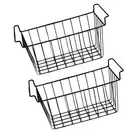 2x Freezer Storage Basket Wire Basket Convenient Deep Refrigerator Bin Pantry