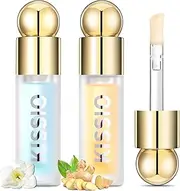 [KISSIO] Plumping Lip Gloss,Plumping,Moisturize and Elasticity,Lip Plumper and Lip Care for Day and Night Use,with Ginger,Peppermint and Jojoba Oil,Clear,10 ml