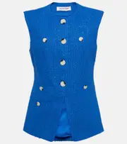 [Veronica Beard] Veronica Beard Tamara cotton-blend tweed vest AU 18 blue